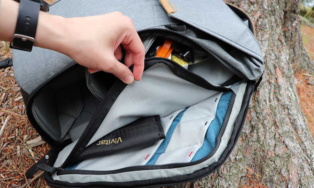 Side access and pocket on the Everyday Backpack